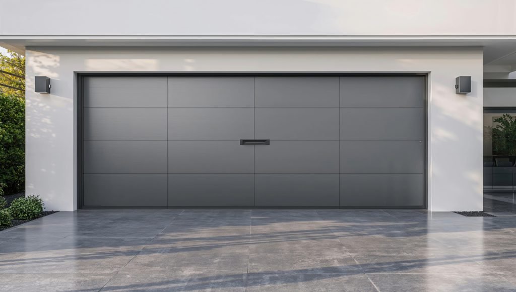 Brama garazowa panelowa z przetloczeniami