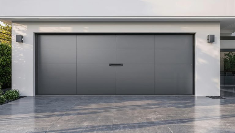 Brama garazowa panelowa z przetloczeniami