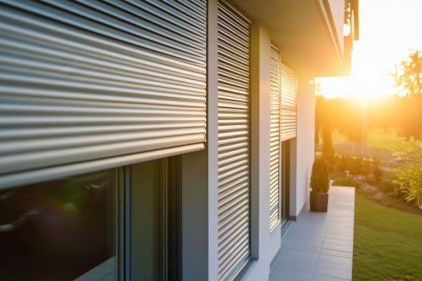 Rolety zewnetrzne natynkowe na oknach domu
