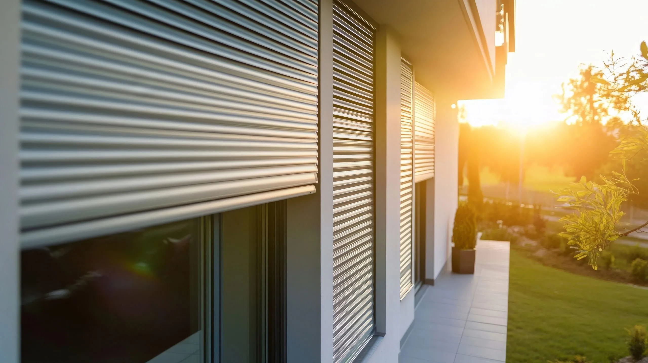 Rolety zewnetrzne natynkowe na oknach domu